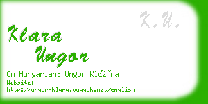 klara ungor business card